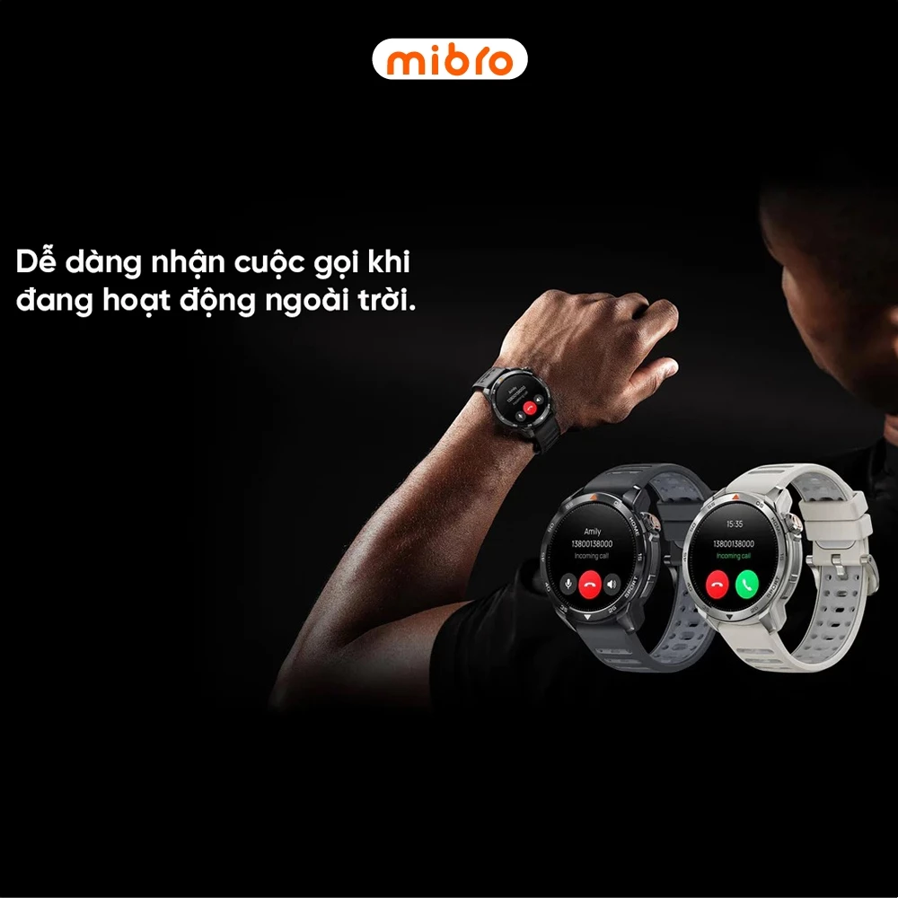  Đồng hồ thông minh đi bơi thể thao nghe gọi Mibro Gs Pro 2 47,5mm - Kháng nước 5ATM có thẻ NFC Bluetooth Smartwatch GPS băng tần kép 