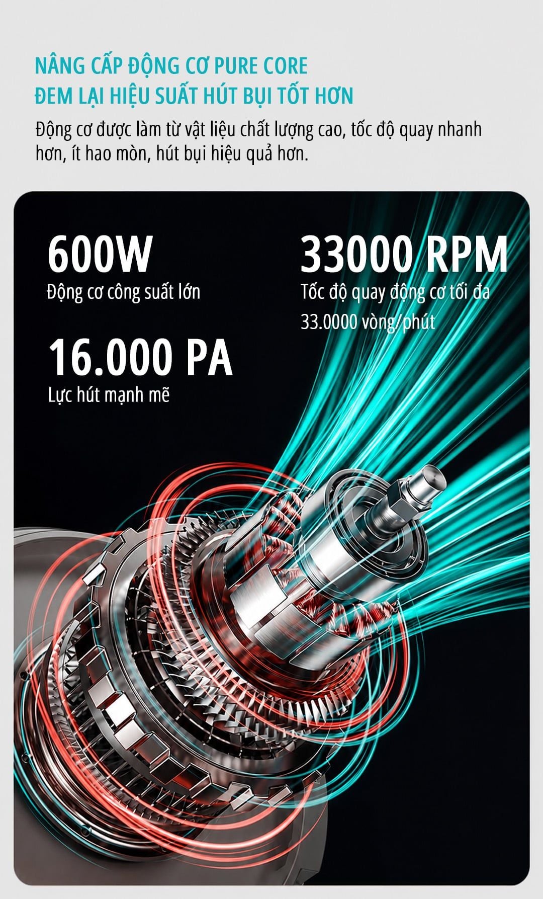  Máy hút bụi cầm tay có dây miLife DX16 - Lực hút 16000Pa công suất 600W 3 đầu hút dây dài 5m 
