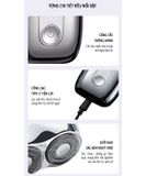  Máy cạo râu điện miLife S60P toàn thân inox, nắp hút có gương, pin 60 ngày, hiển thị phần trăm pin 