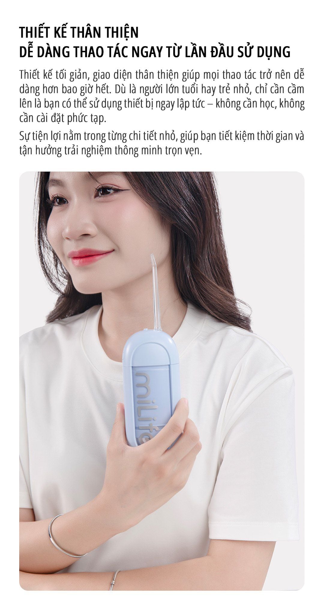  Máy tăm nước mini miLife MEO803 bình nước 150ml, pin 40 ngày - Bảo hành 12 tháng 