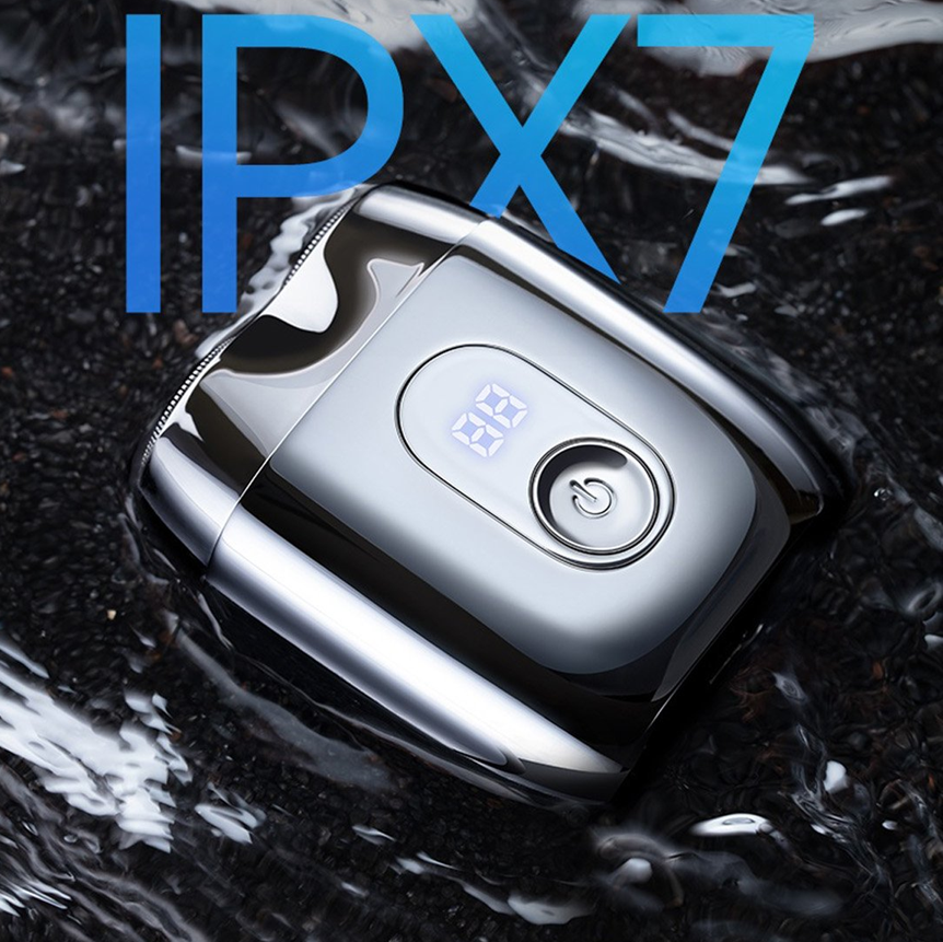  Máy cạo râu điện miLife S60P toàn thân inox, nắp hút có gương, pin 60 ngày, hiển thị phần trăm pin 