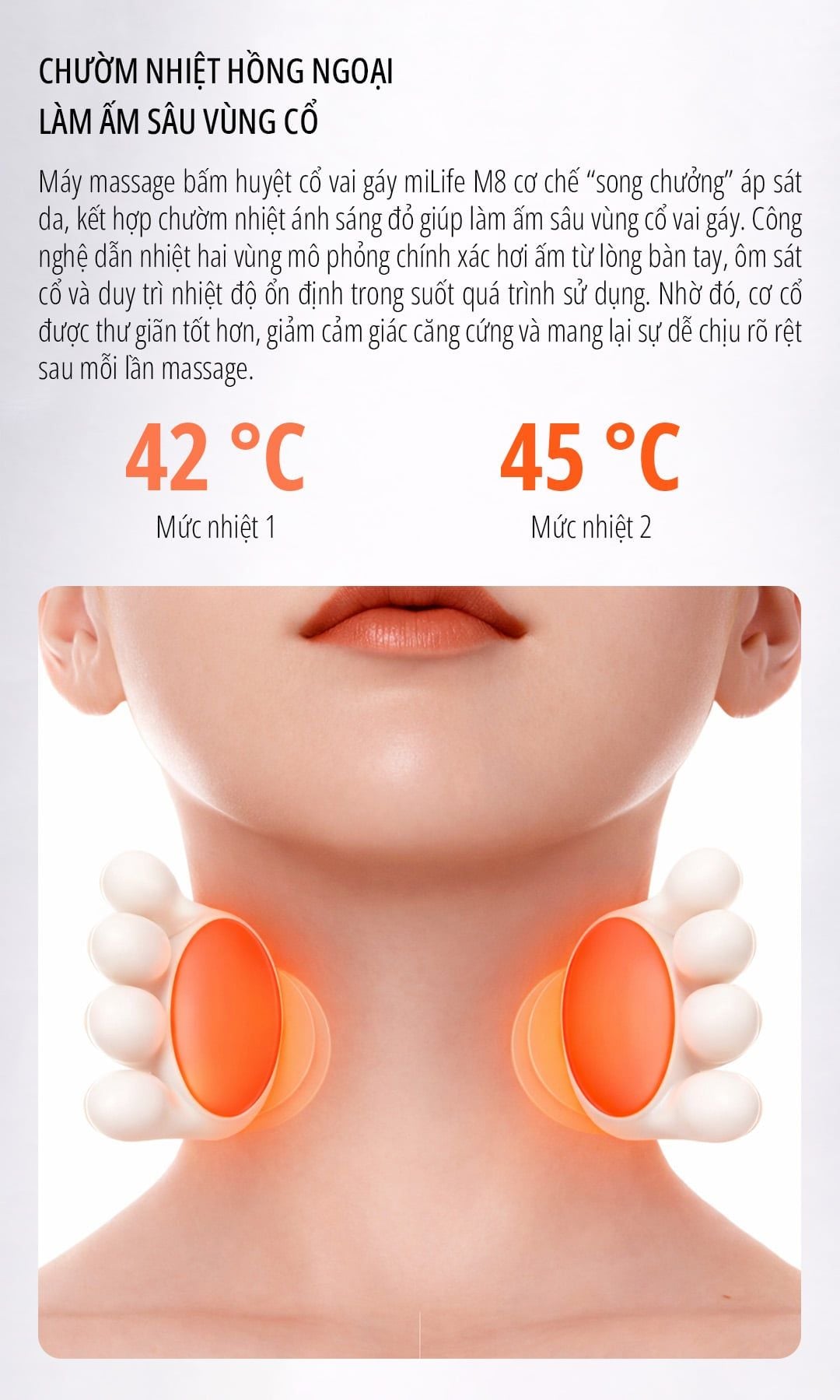  Máy massage cổ vai gáy miLife M8 bấm huyệt mô phỏng tay người - Bảo hành 12 tháng 