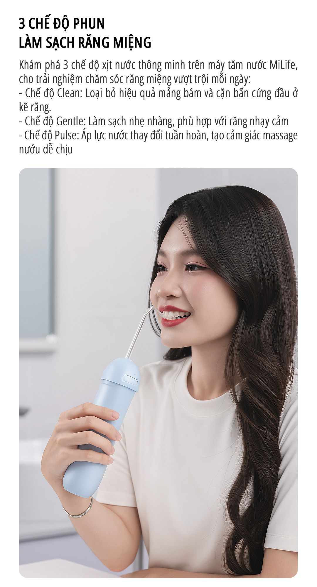  Máy tăm nước mini miLife MEO803 bình nước 150ml, pin 40 ngày - Bảo hành 12 tháng 
