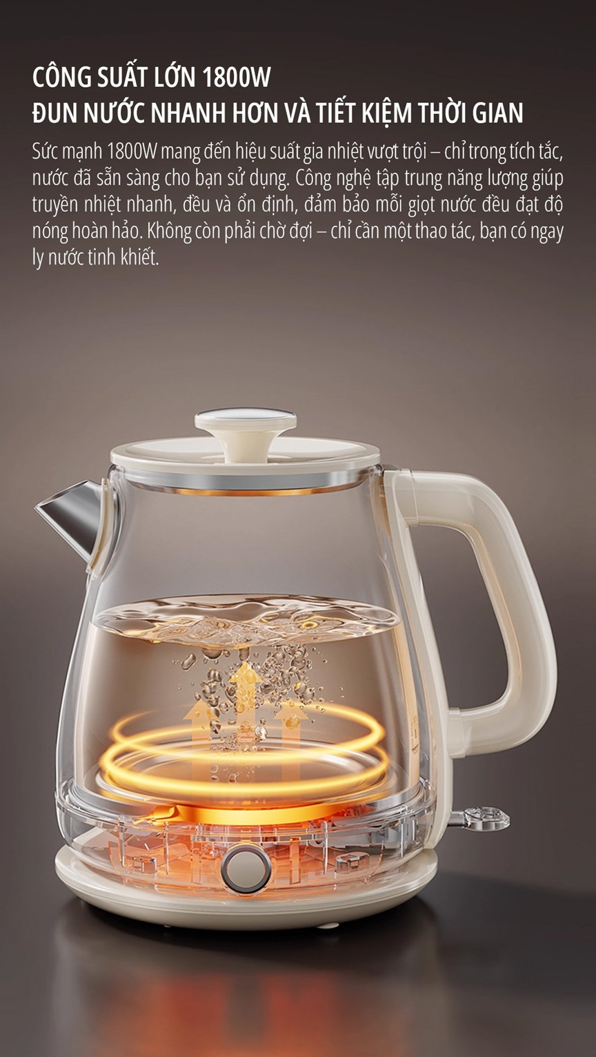  Ấm siêu tốc cao cấp giữ nhiệt miLife N6 1.8L - Bảo hành 12 tháng 