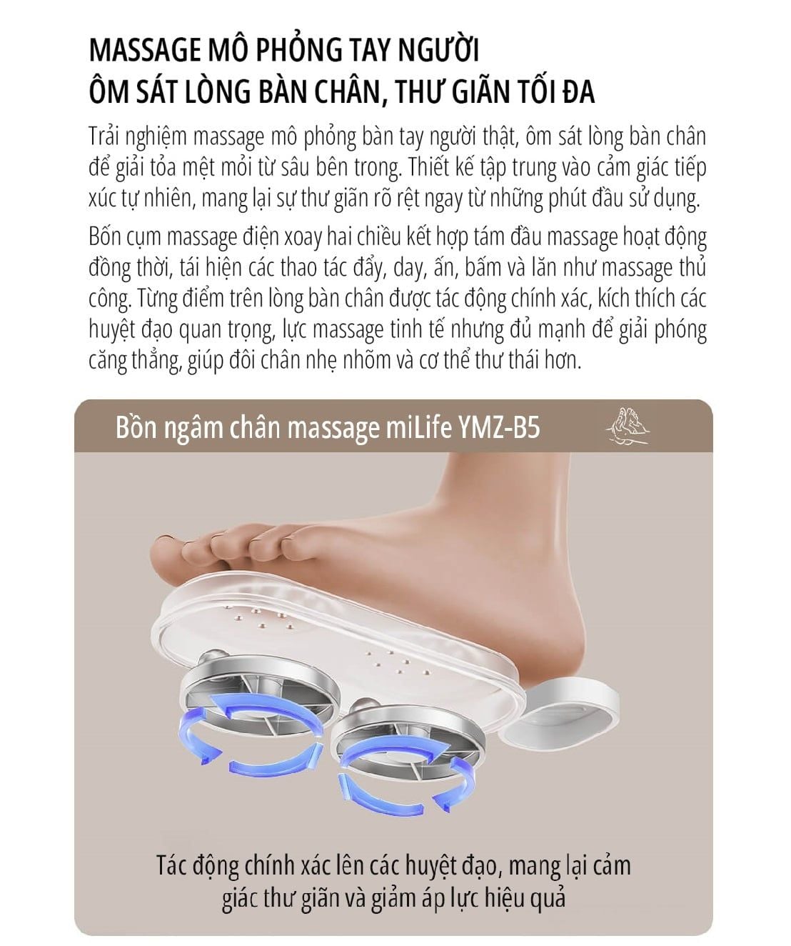  Bồn ngâm chân massage miLife YMZ-B5 với 3 chế độ - Bảo hành 12 tháng 