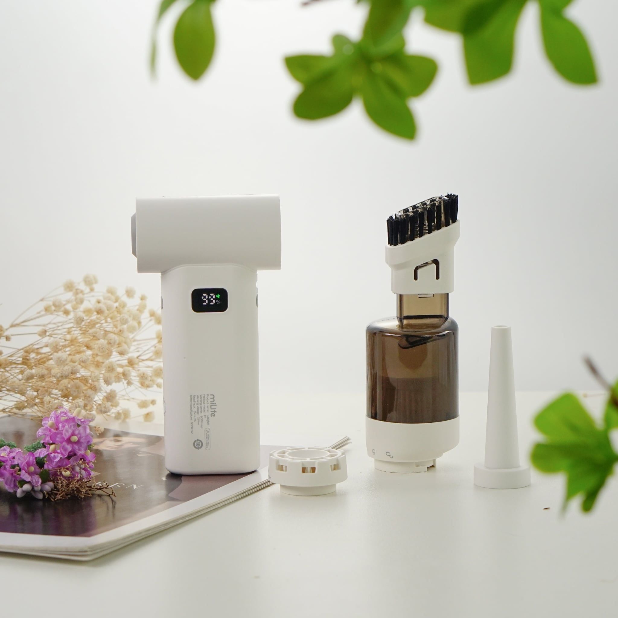  Quạt cầm tay phản lực miLife F1 đa năng 4 in 1 pin 5000mAh - Tích hợp đầu hút có thể làm máy hút bụi đa năng 