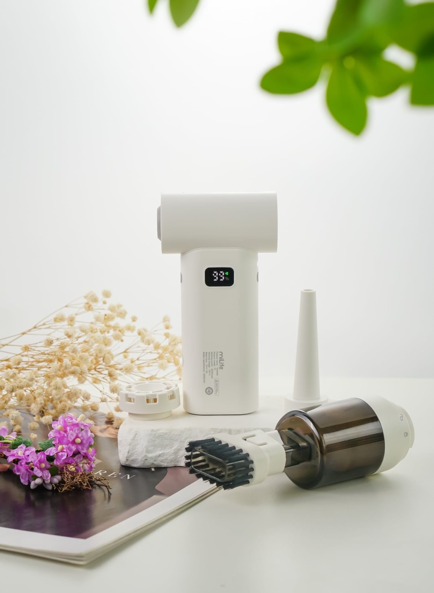  Quạt cầm tay phản lực miLife F1 đa năng 4 in 1 pin 5000mAh - Tích hợp đầu hút có thể làm máy hút bụi đa năng 