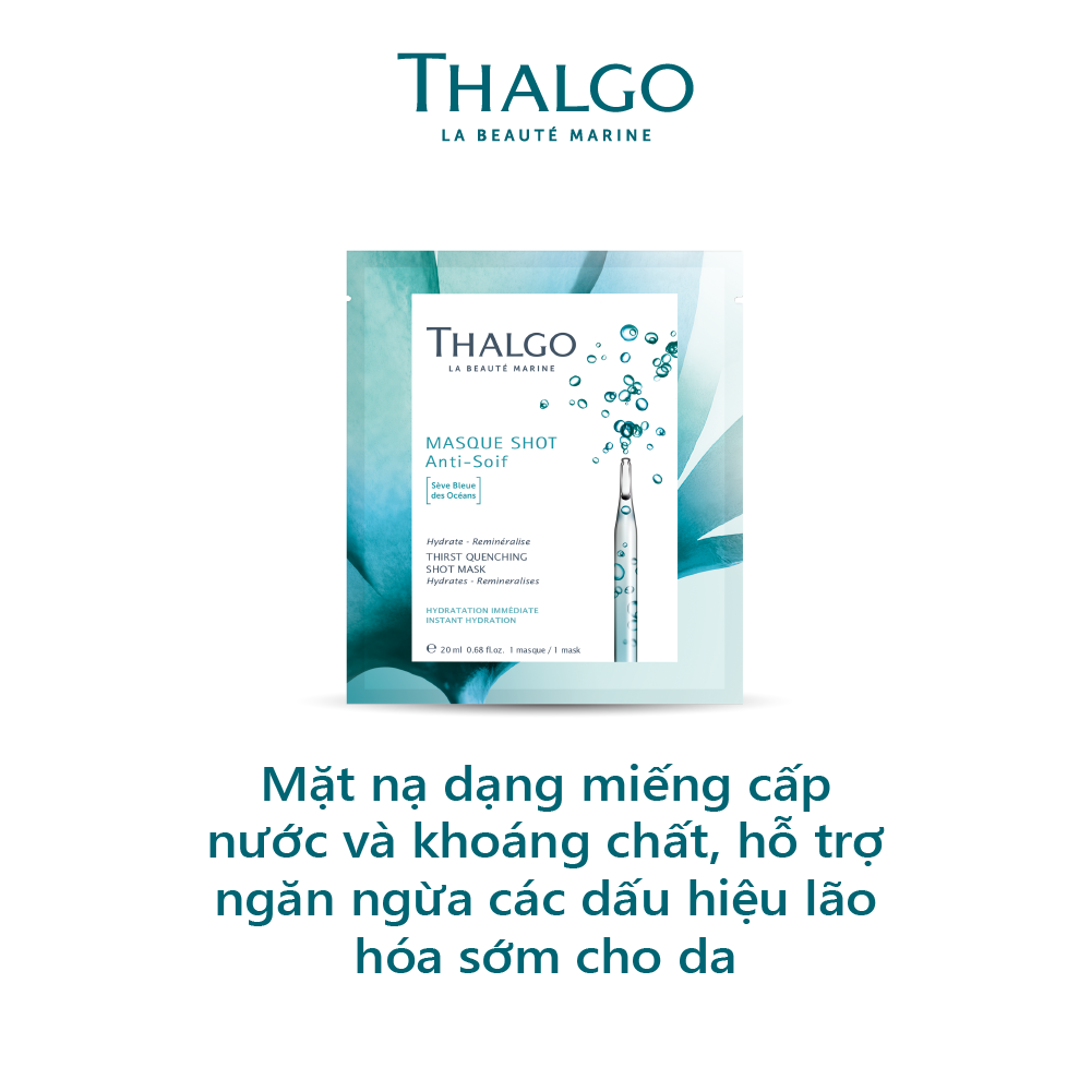  Mặt nạ dạng miếng cấp nước và khoáng chất, hỗ trợ ngăn ngừa các dấu hiệu lão hóa sớm cho da Thirst Quenching Shot Mask 
