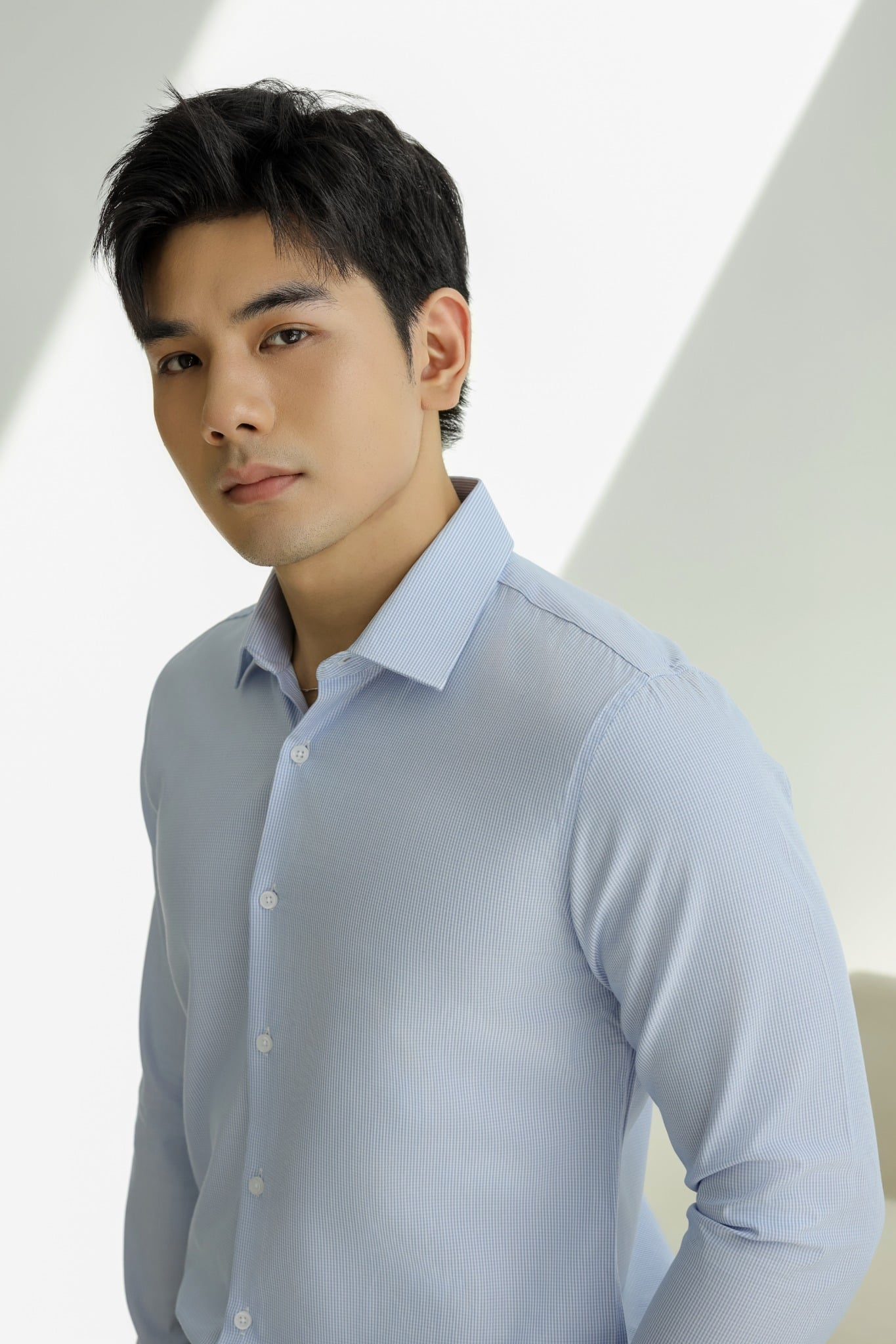  SOMI NAM 003P1-SLIM FIT Ô TĂM XANH BIỂN 