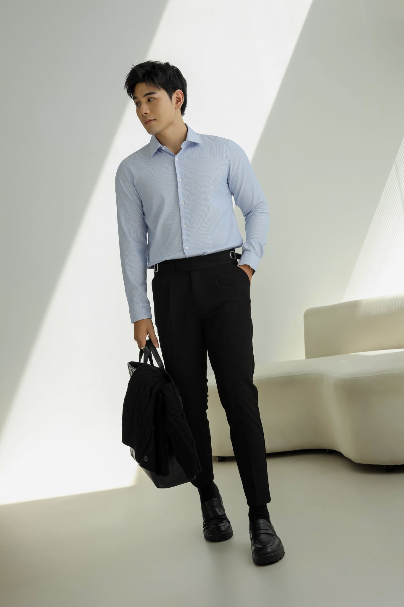  SOMI NAM 003P1-SLIM FIT Ô TĂM XANH BIỂN 