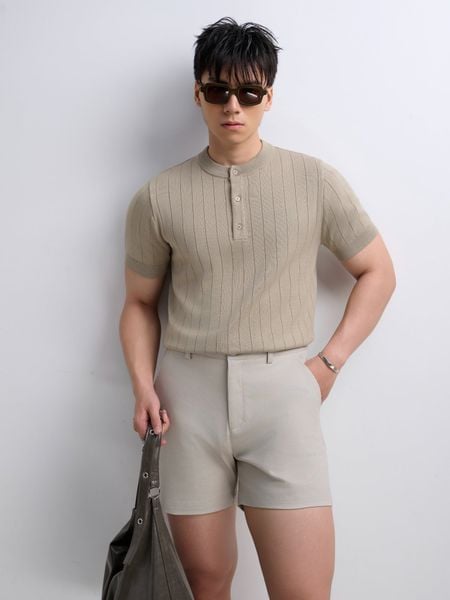  ÁO THUN NAM DỆT KIM N743-REGULAR FIT OLIVE 