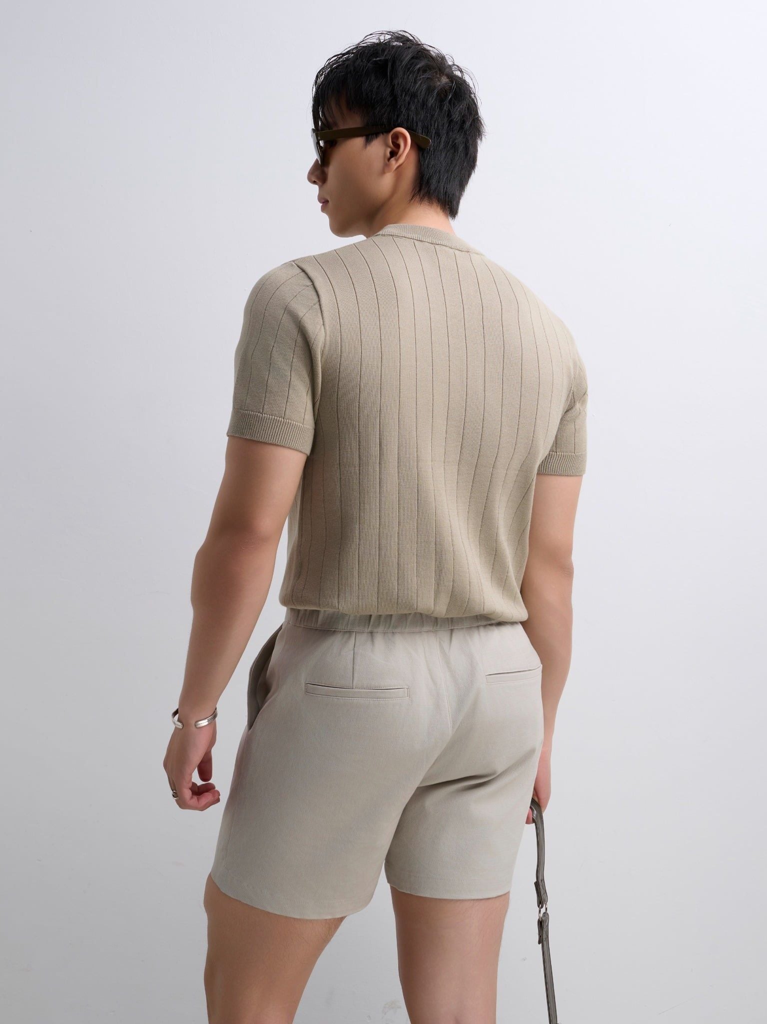  ÁO THUN NAM DỆT KIM N743-REGULAR FIT OLIVE 