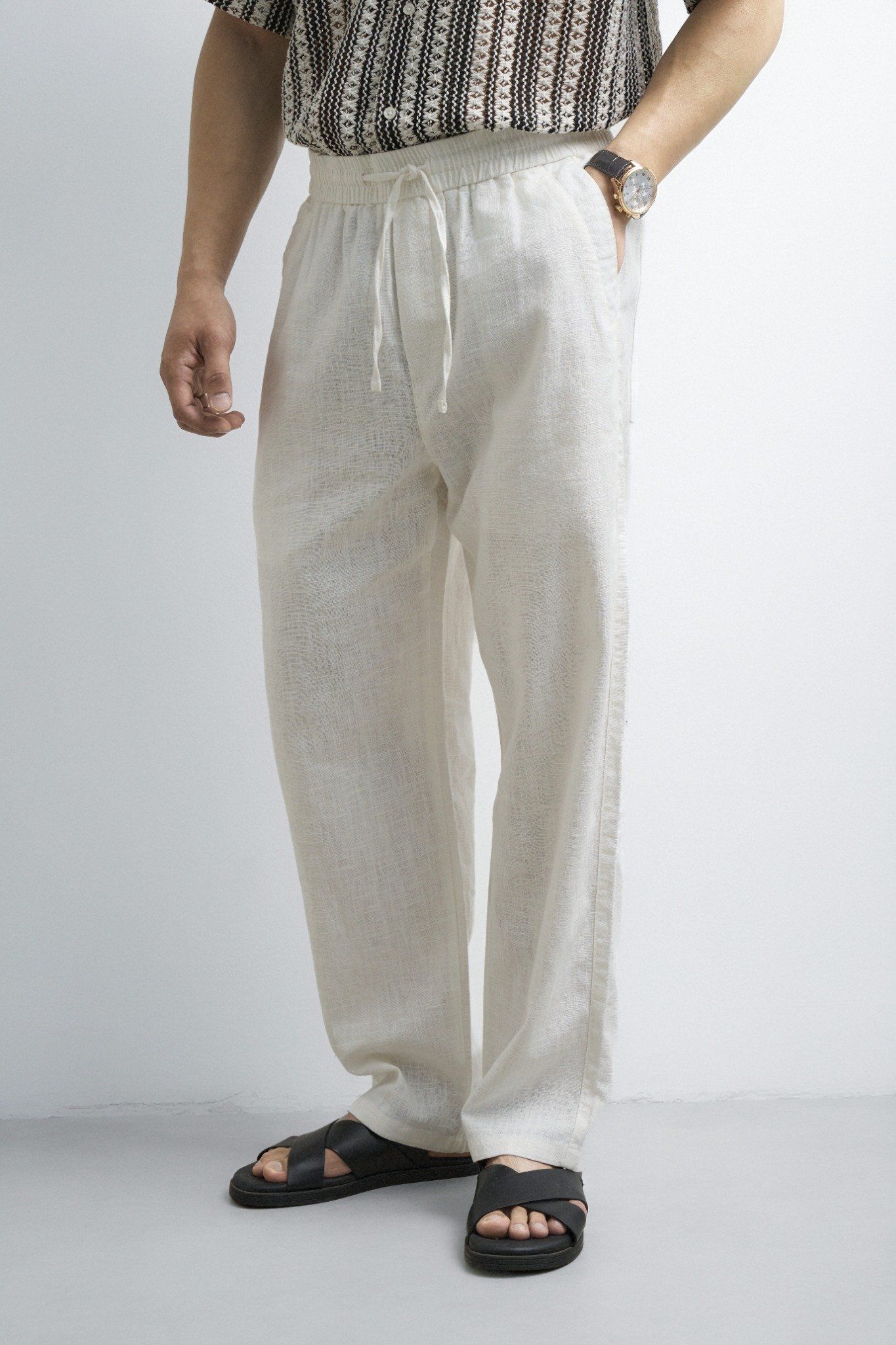  QUẦN TÂY NAM LINEN 715-3 REGULAR FIT TRẮNG 