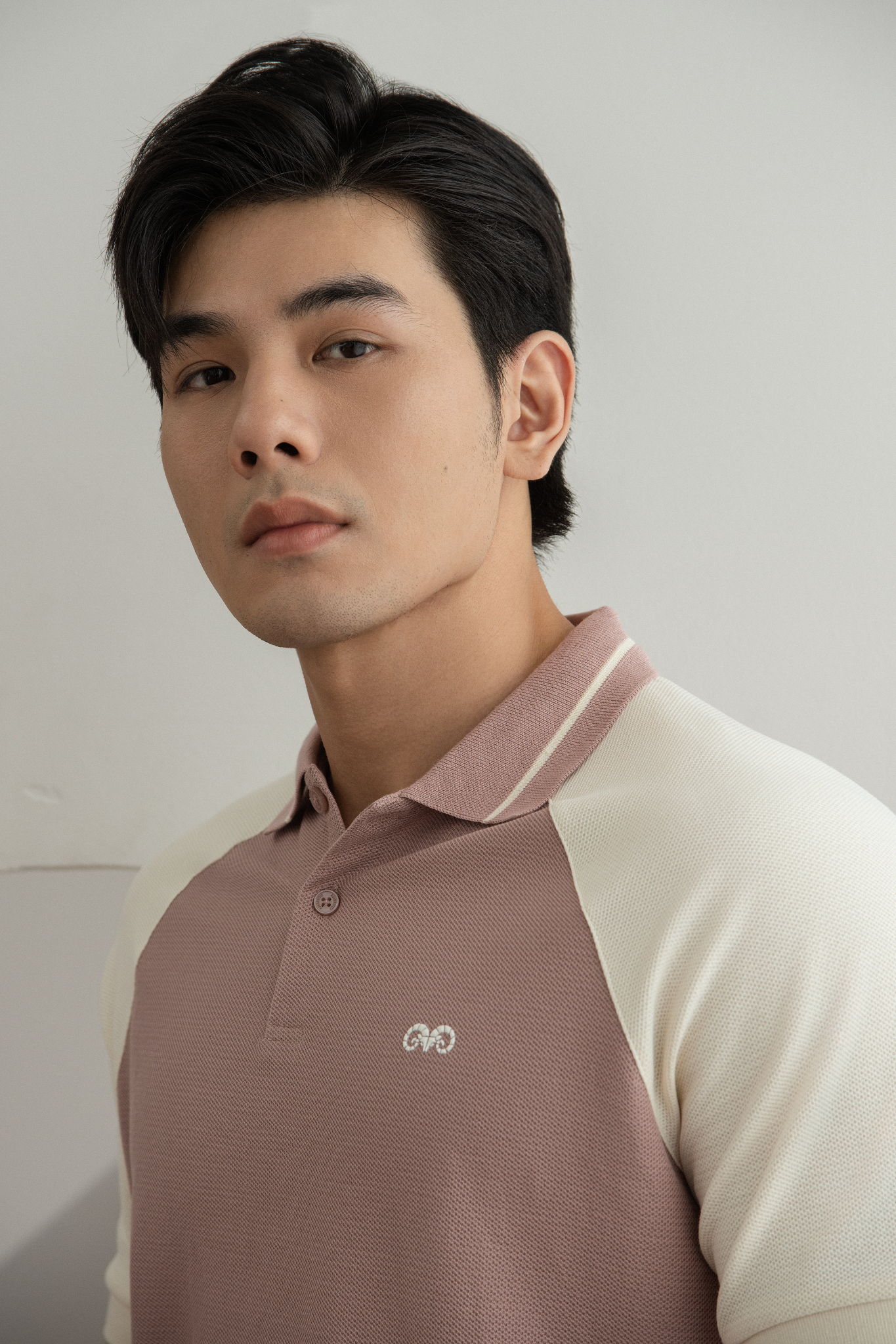  POLO NAM 8892-REGULAR FIT HỒNG TAY KEM 