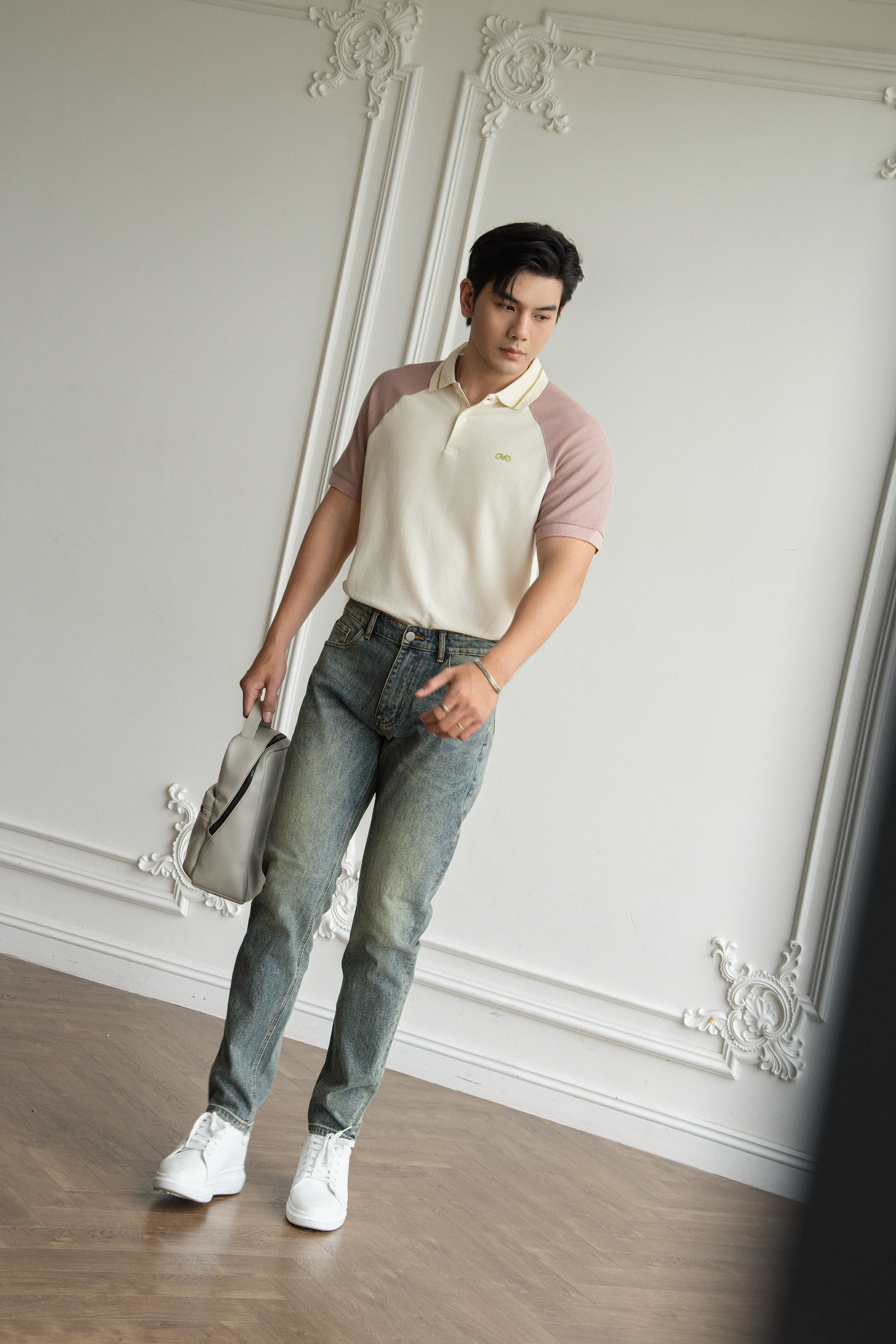  POLO NAM 8892-REGULAR FIT KEM TAY HỒNG 