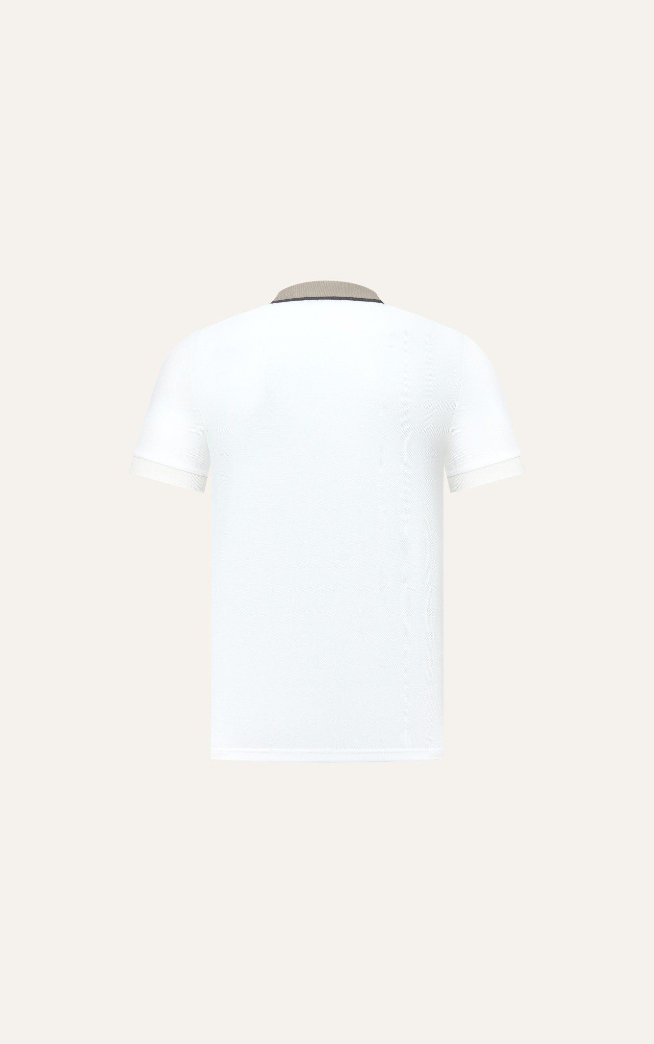  POLO NAM 8893- SLIM FIT TRẮNG GÁY KEM 