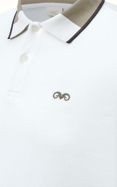  POLO NAM 8893- SLIM FIT TRẮNG GÁY KEM 