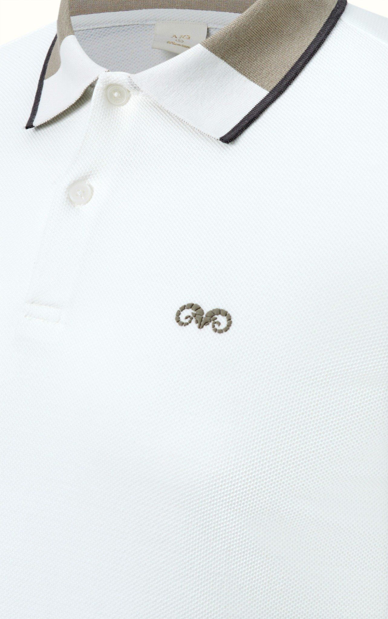  POLO NAM 8893- SLIM FIT TRẮNG GÁY KEM 