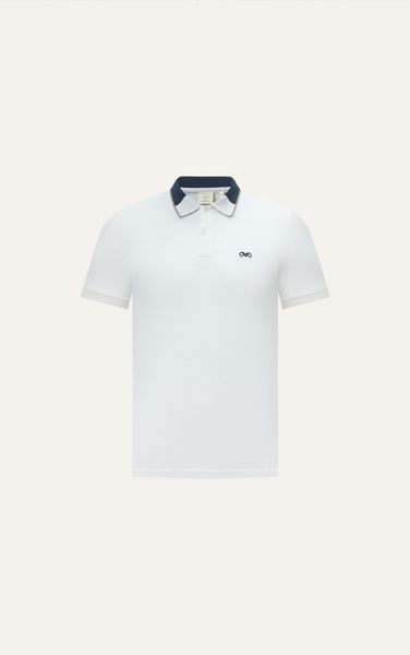  POLO NAM 8893- SLIM FIT TRẮNG GÁY XÁM 