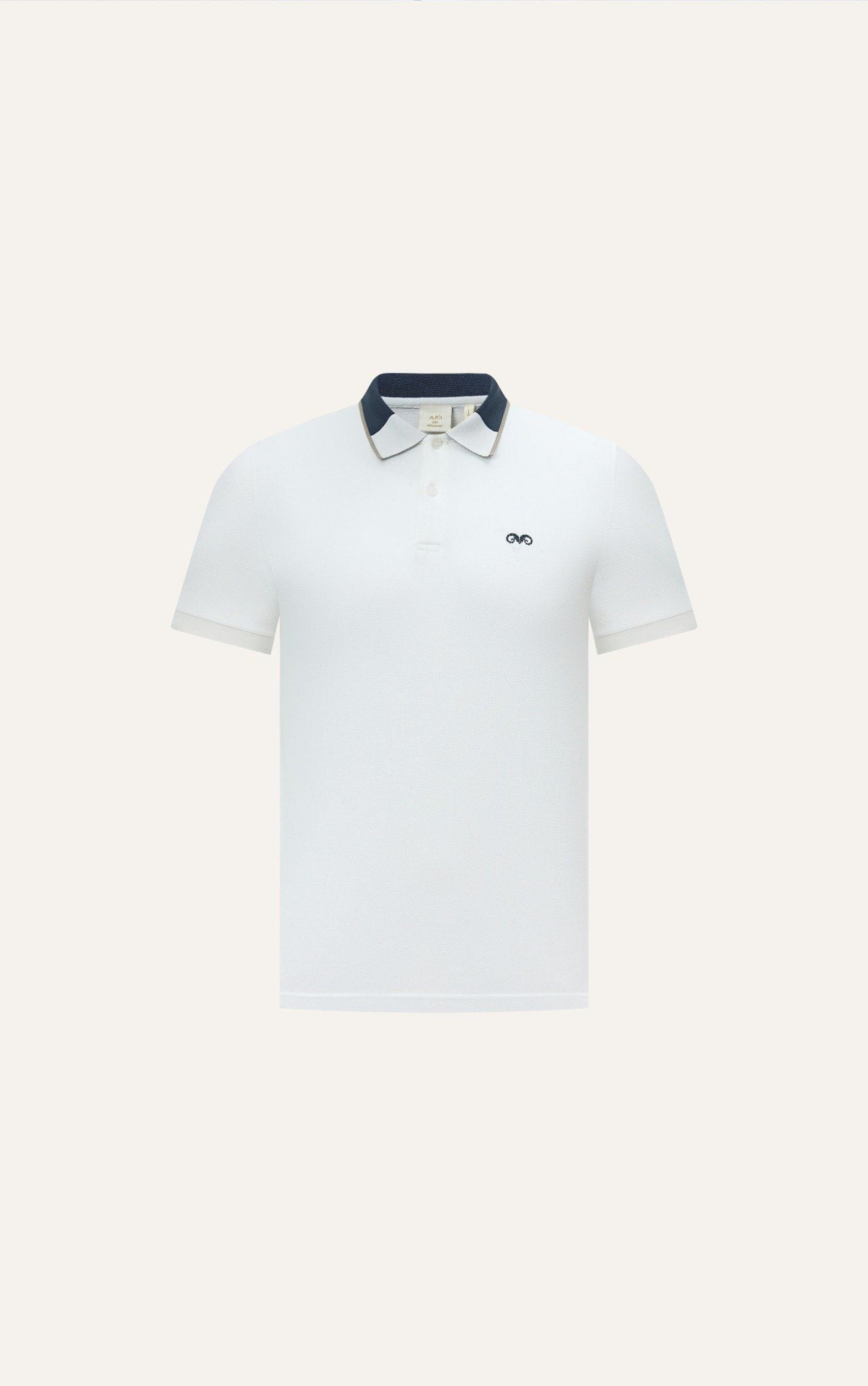  POLO NAM 8893- SLIM FIT TRẮNG GÁY XÁM 