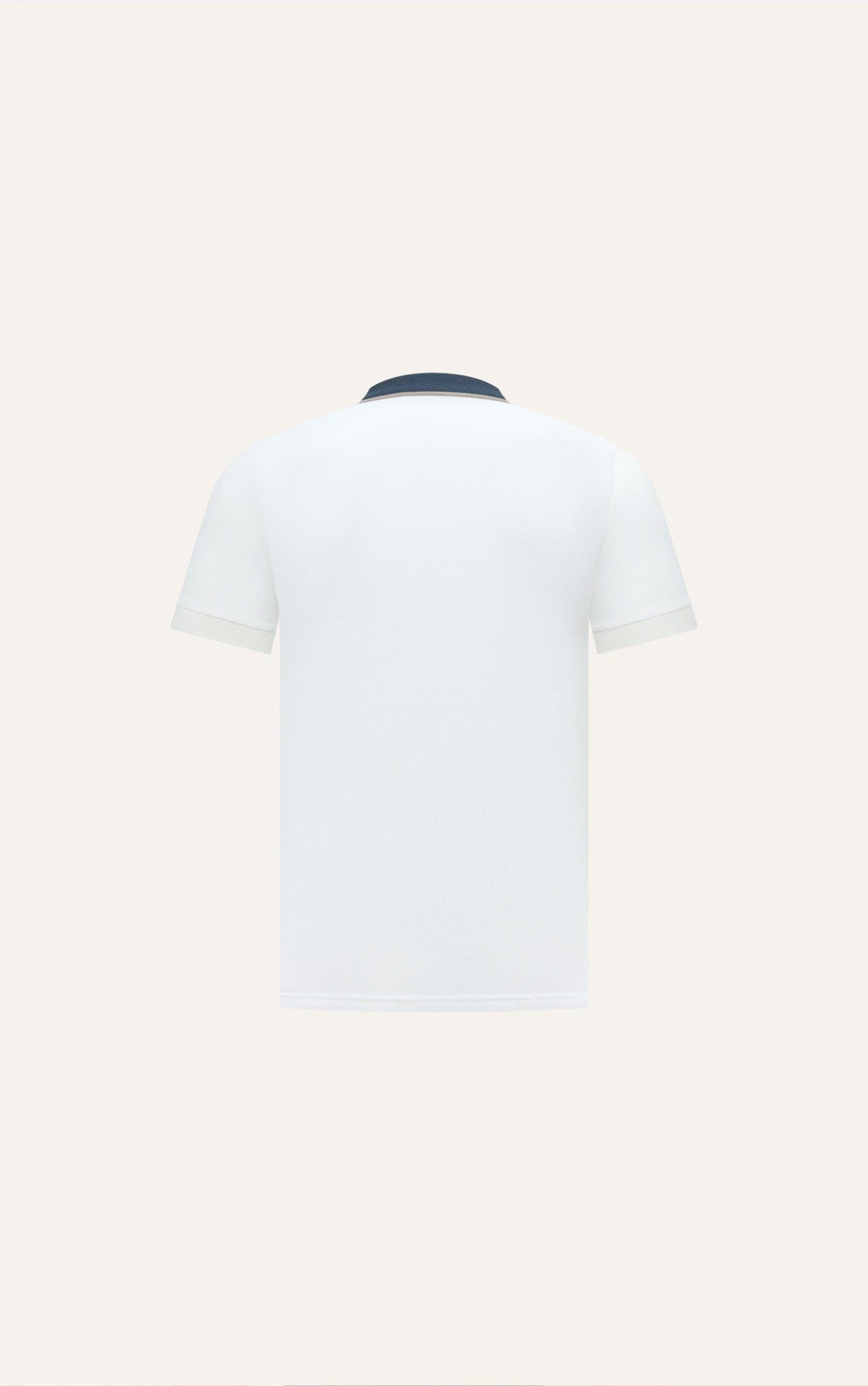  POLO NAM 8893- SLIM FIT TRẮNG GÁY XÁM 