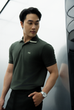  POLO NAM 8896-SLIM FIT RÊU GÓC CỔ KEM 