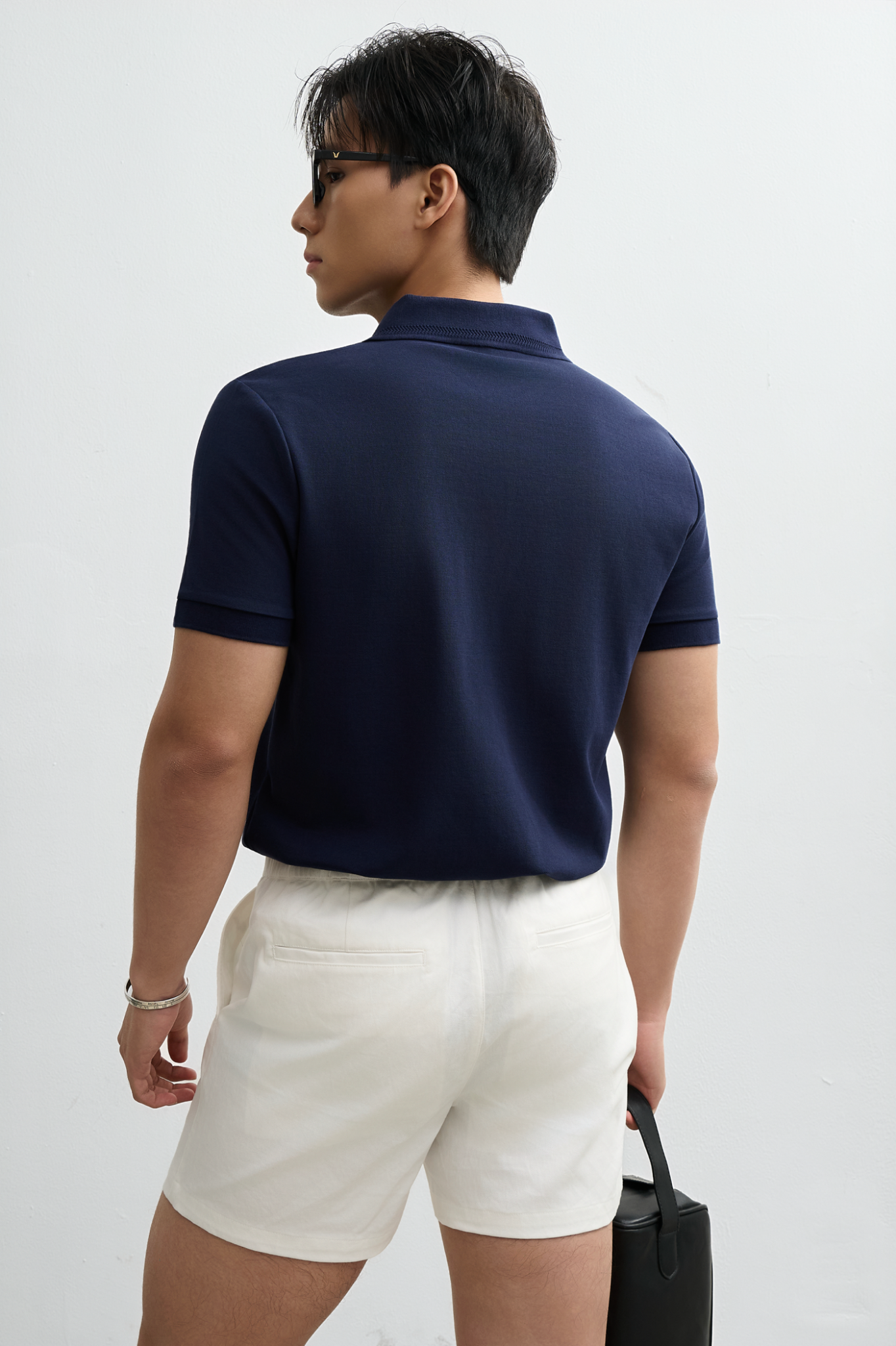 POLO NAM 9002-01 CỔ VIỀN NGUYỆT QUẾ-SLIM FIT XANH ĐEN 