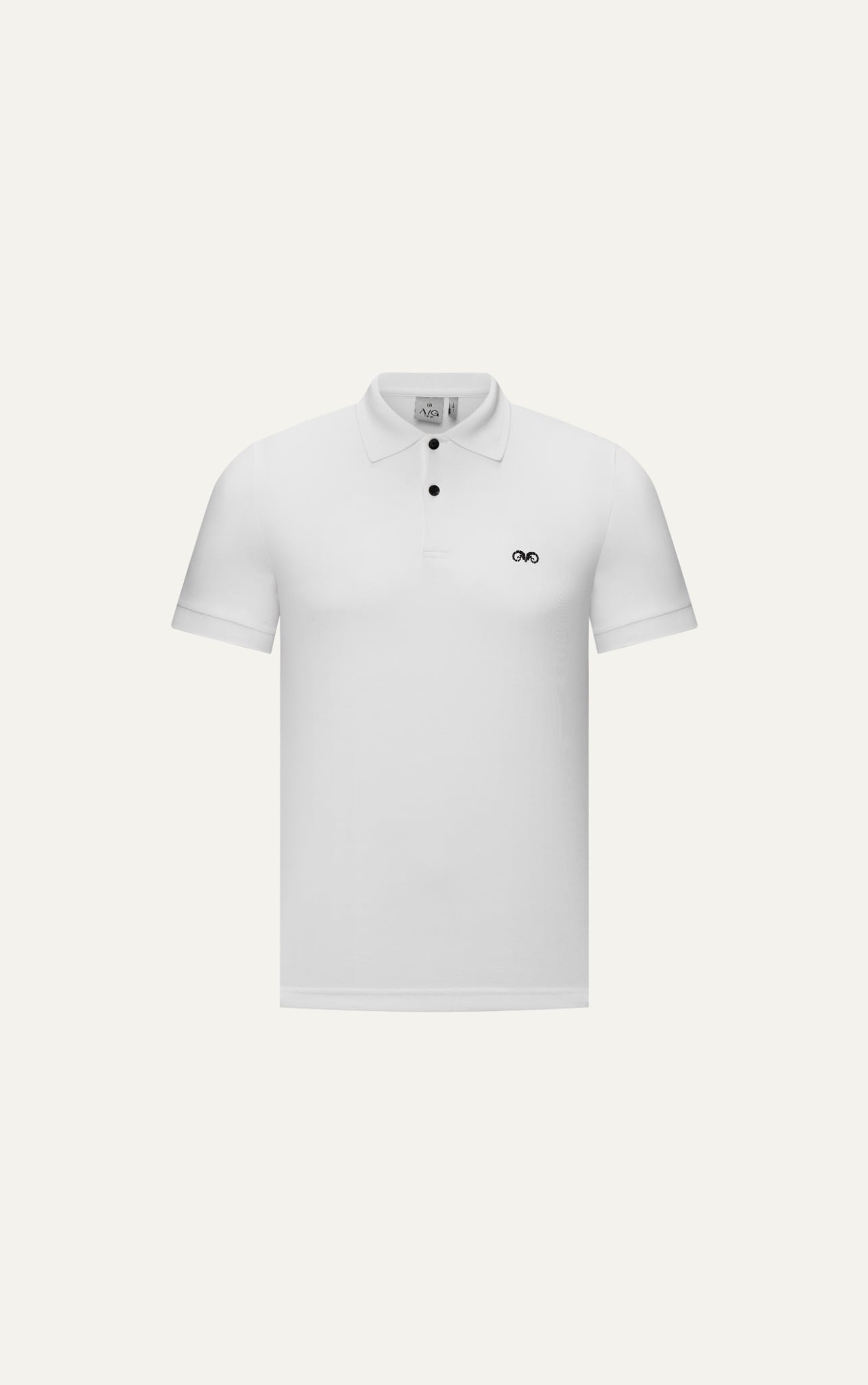  POLO NAM 9002-02 CỔ VIỀN NGUYỆT QUẾ-SLIM FIT TRẮNG 