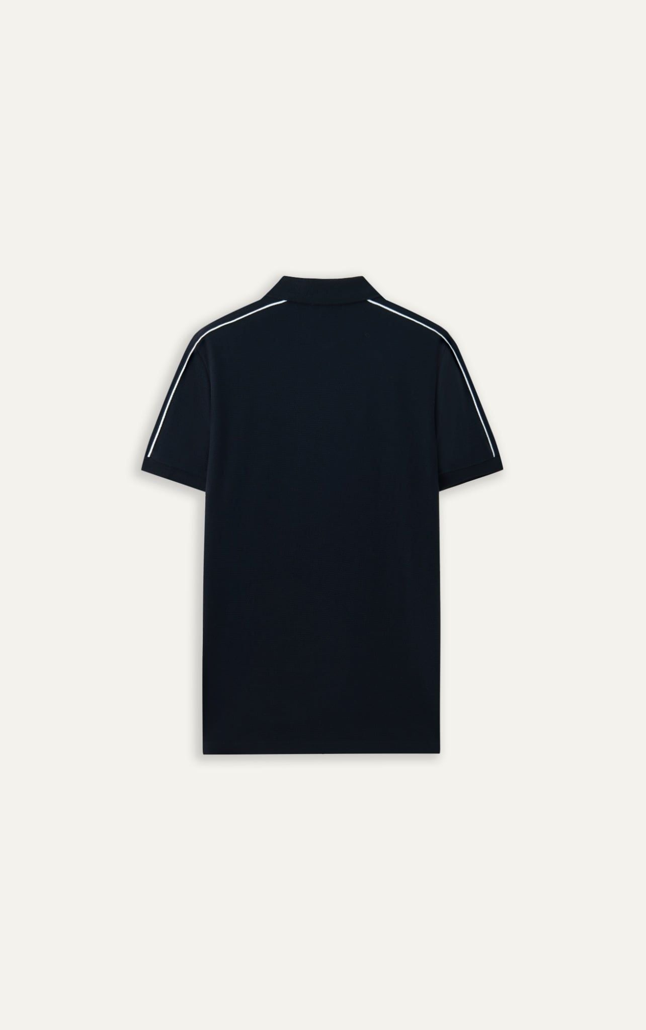  POLO NAM 9009-SLIM FIT ĐEN CHỈ NỔI VIỀN TRẮNG 