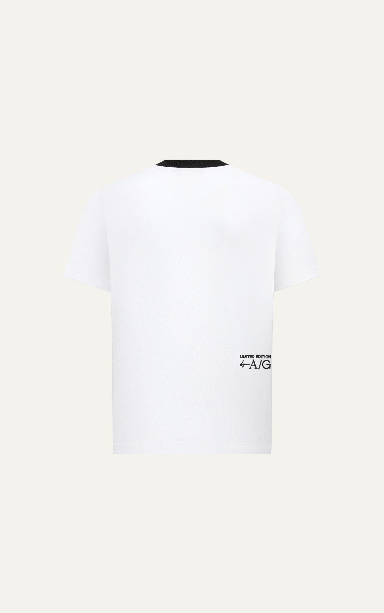  ÁO THUN NAM HT11-LOOSE FIT TRẮNG CỔ VIỀN ĐEN 