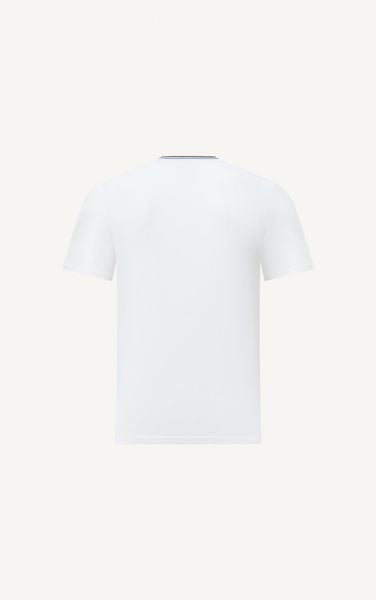  ÁO THUN NAM T736-REGULAR FIT TRẮNG BO VIỀN CỔ 