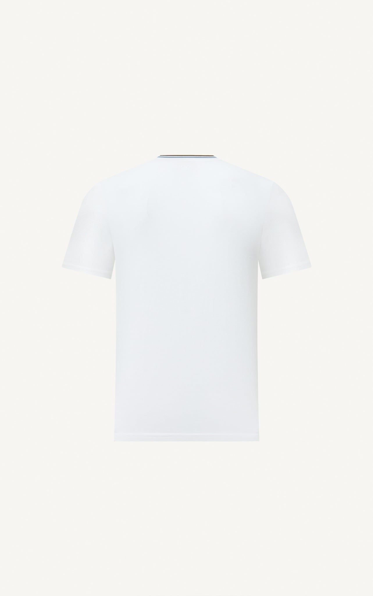  ÁO THUN NAM T736-REGULAR FIT TRẮNG BO VIỀN CỔ 