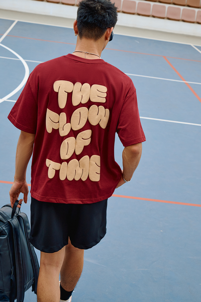  ÁO THUN NAM HT15-LOOSE FIT ĐỎ ĐÔ 