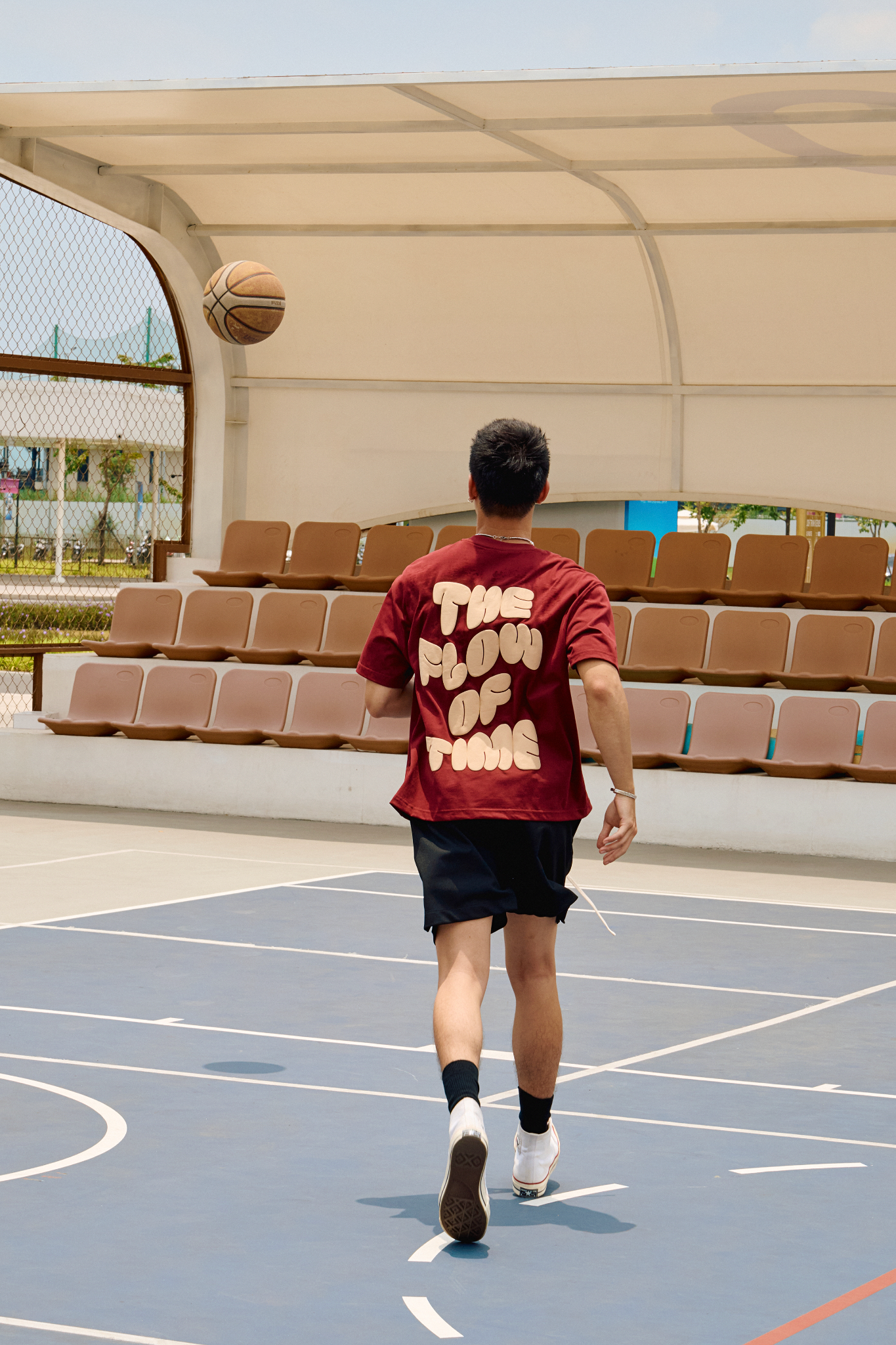  ÁO THUN NAM HT15-LOOSE FIT ĐỎ ĐÔ 