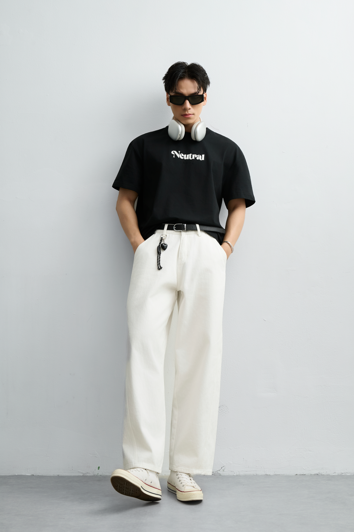  ÁO THUN NAM HT17-LOOSE FIT ĐEN 