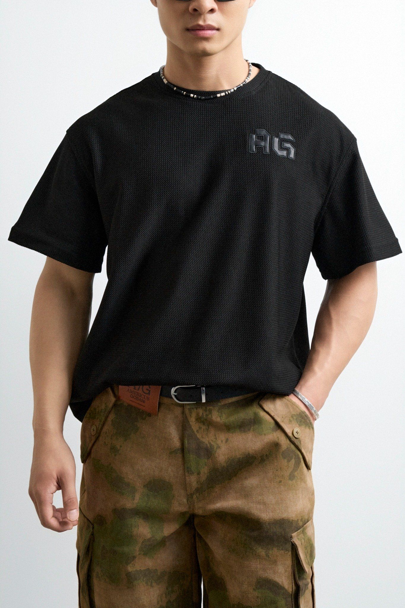  ÁO THUN NAM HT19-LOOSE FIT ĐEN 