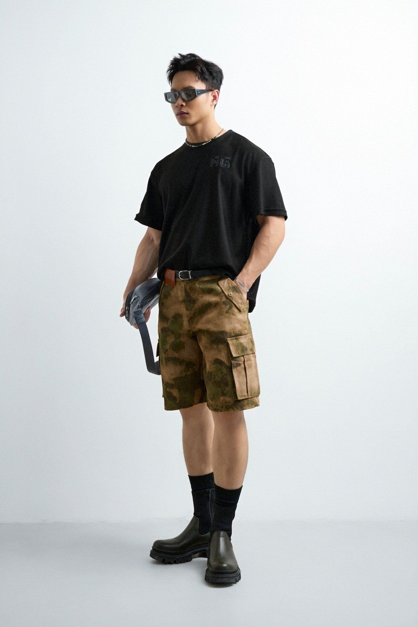  ÁO THUN NAM HT19-LOOSE FIT ĐEN 