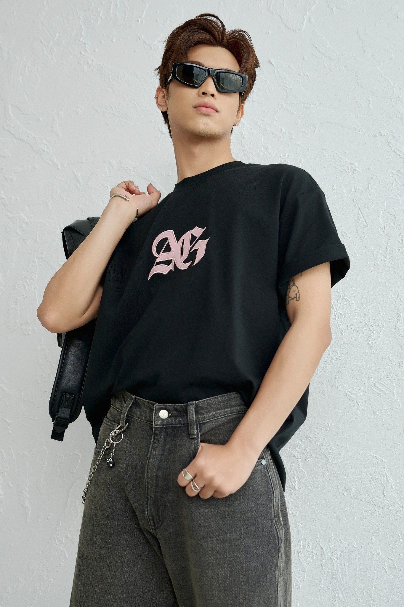  ÁO THUN NAM HT23-LOOSE FIT ĐEN 