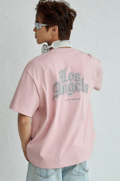  ÁO THUN NAM HT23-LOOSE FIT HỒNG 