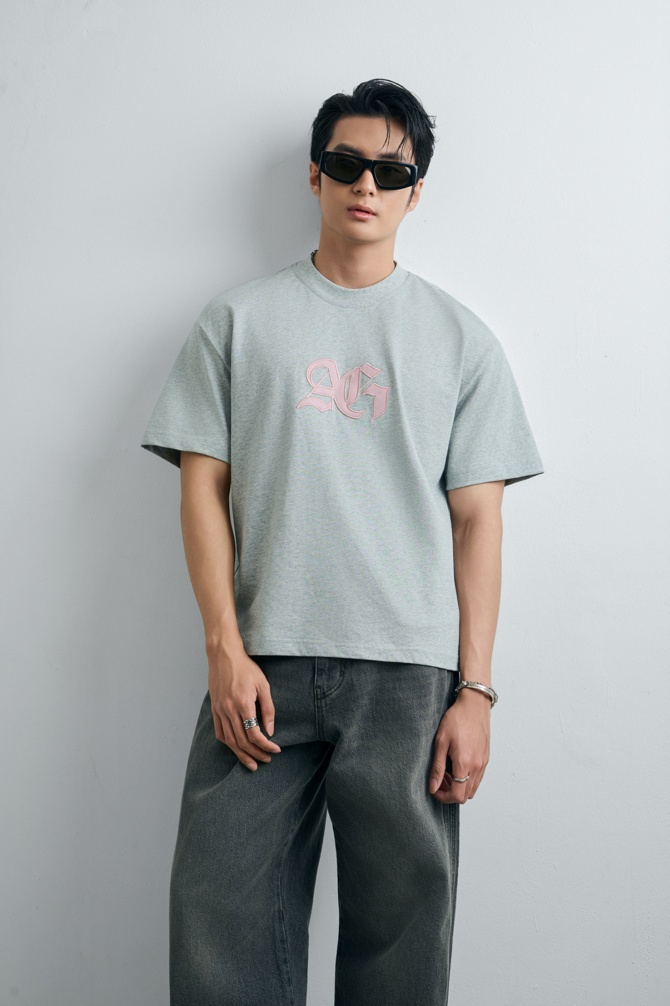  ÁO THUN NAM HT23-LOOSE FIT XÁM 