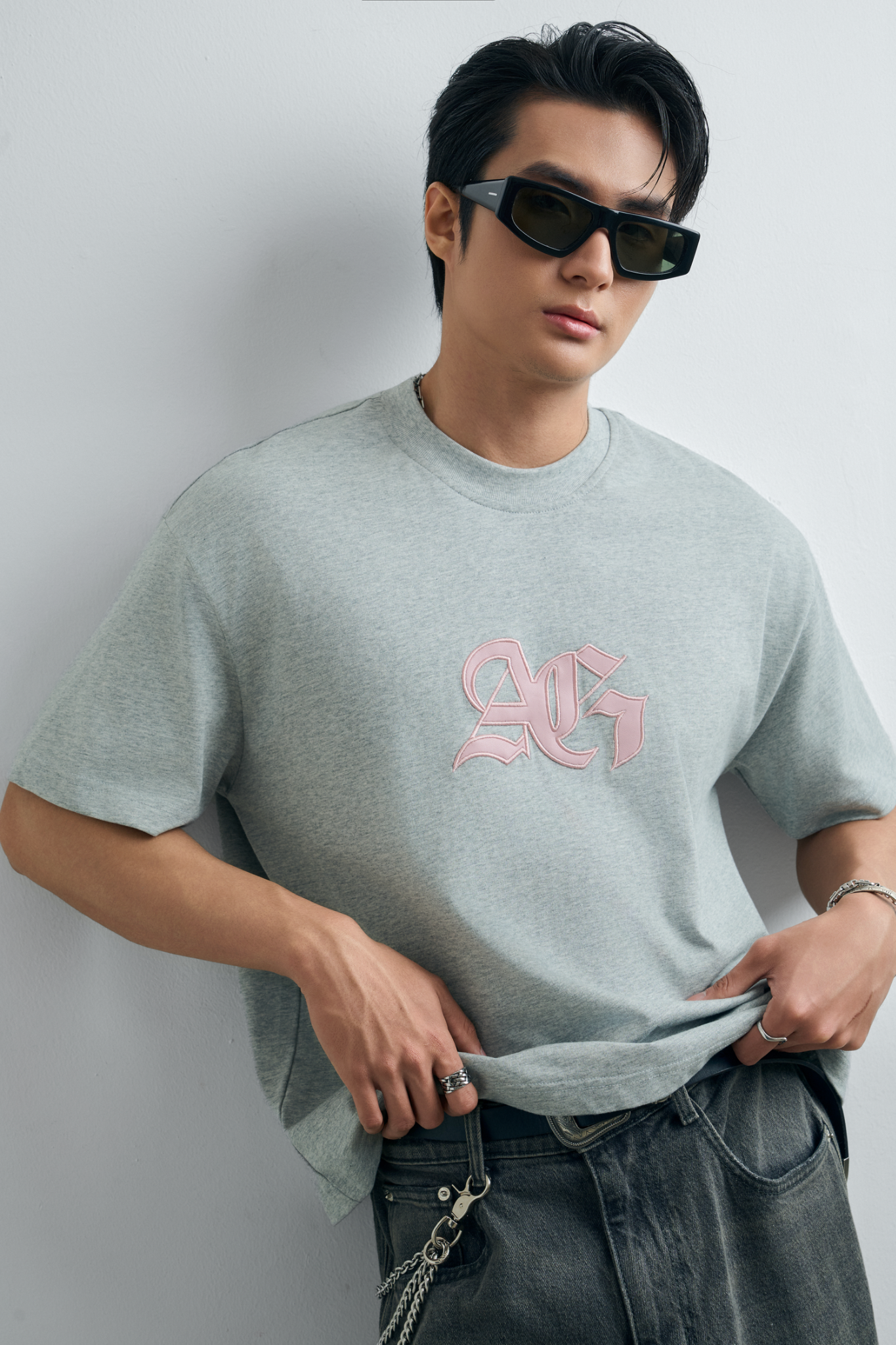  ÁO THUN NAM HT23-LOOSE FIT XÁM 