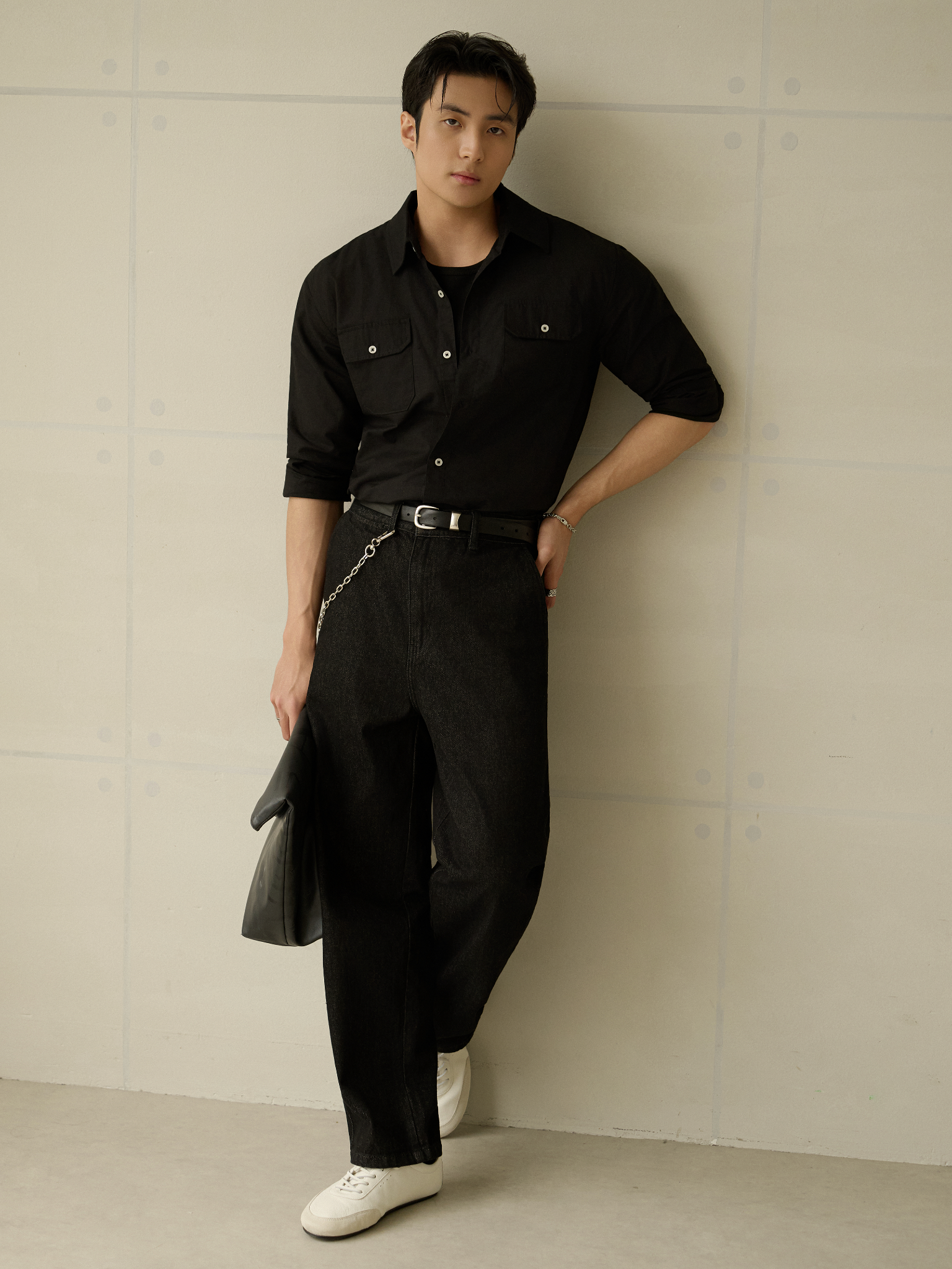  JEAN NAM K01-LOOSE FIT XANH ĐEN 