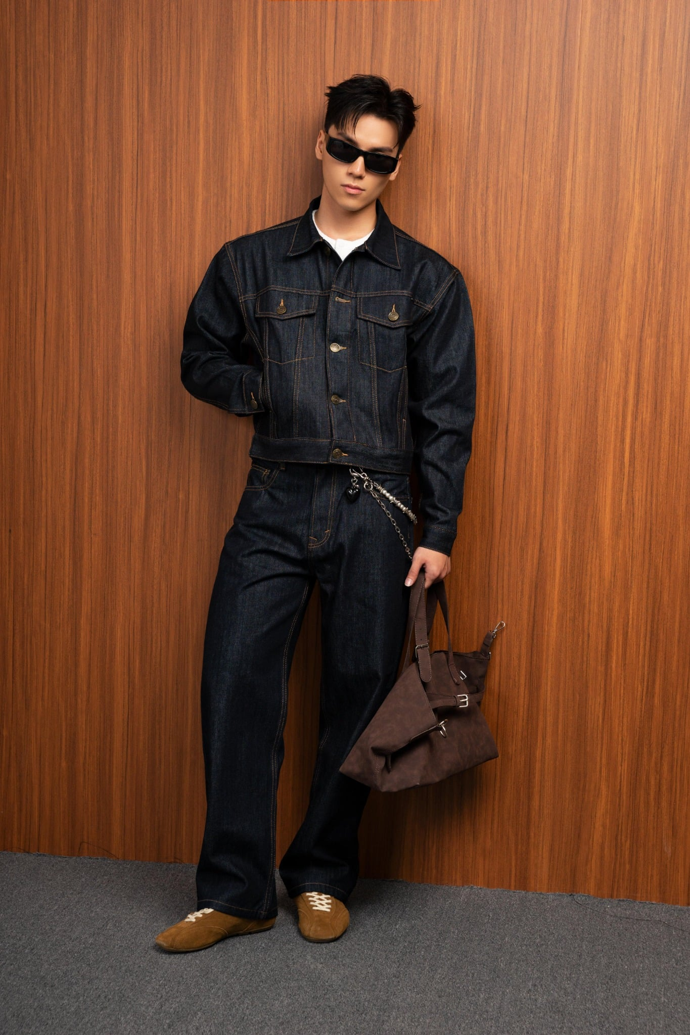  KHOÁC NAM M03- LOOSE FIT JEAN XANH 