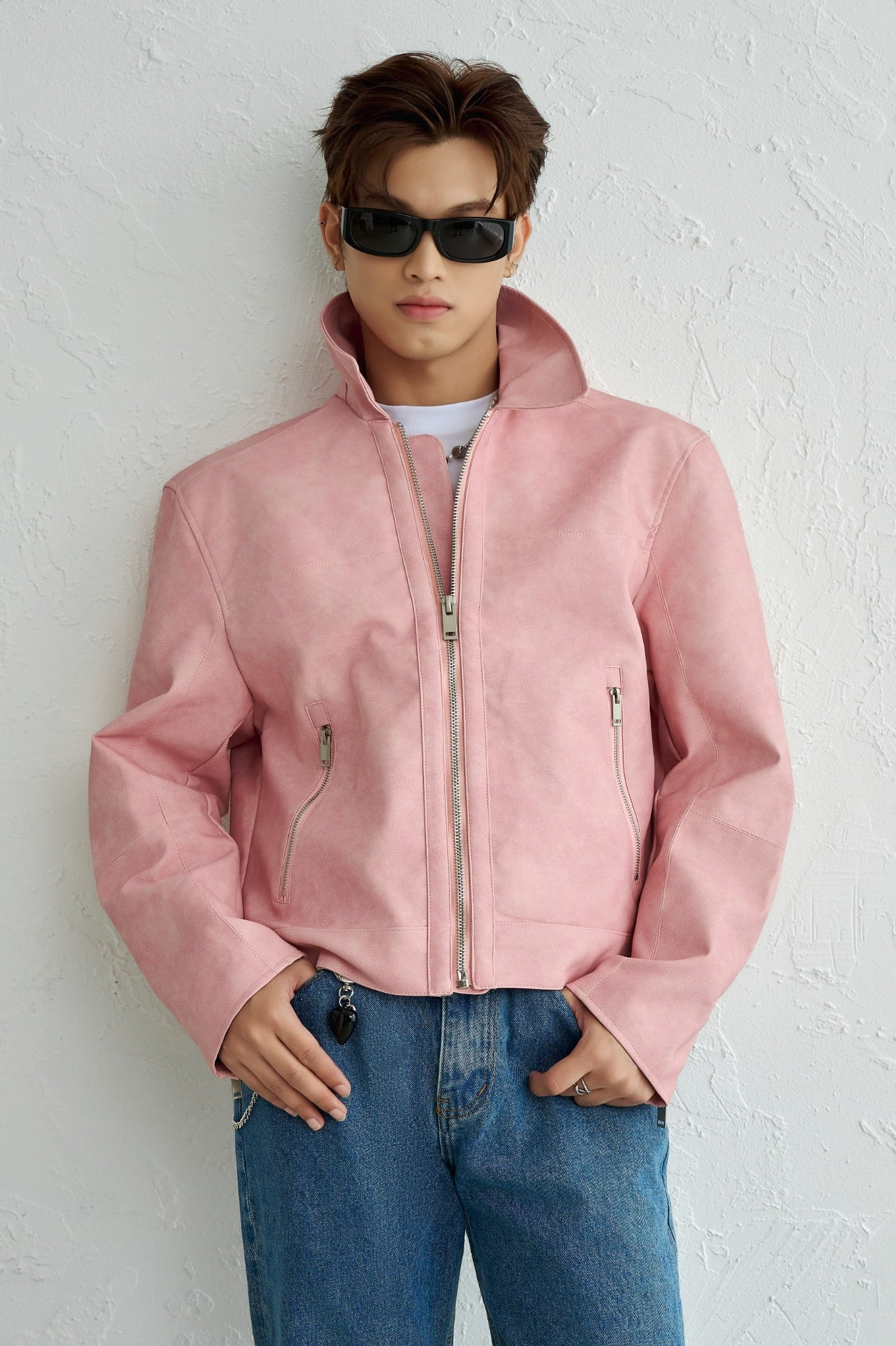  KHOÁC NAM DA N262-LOOSE FIT HỒNG 