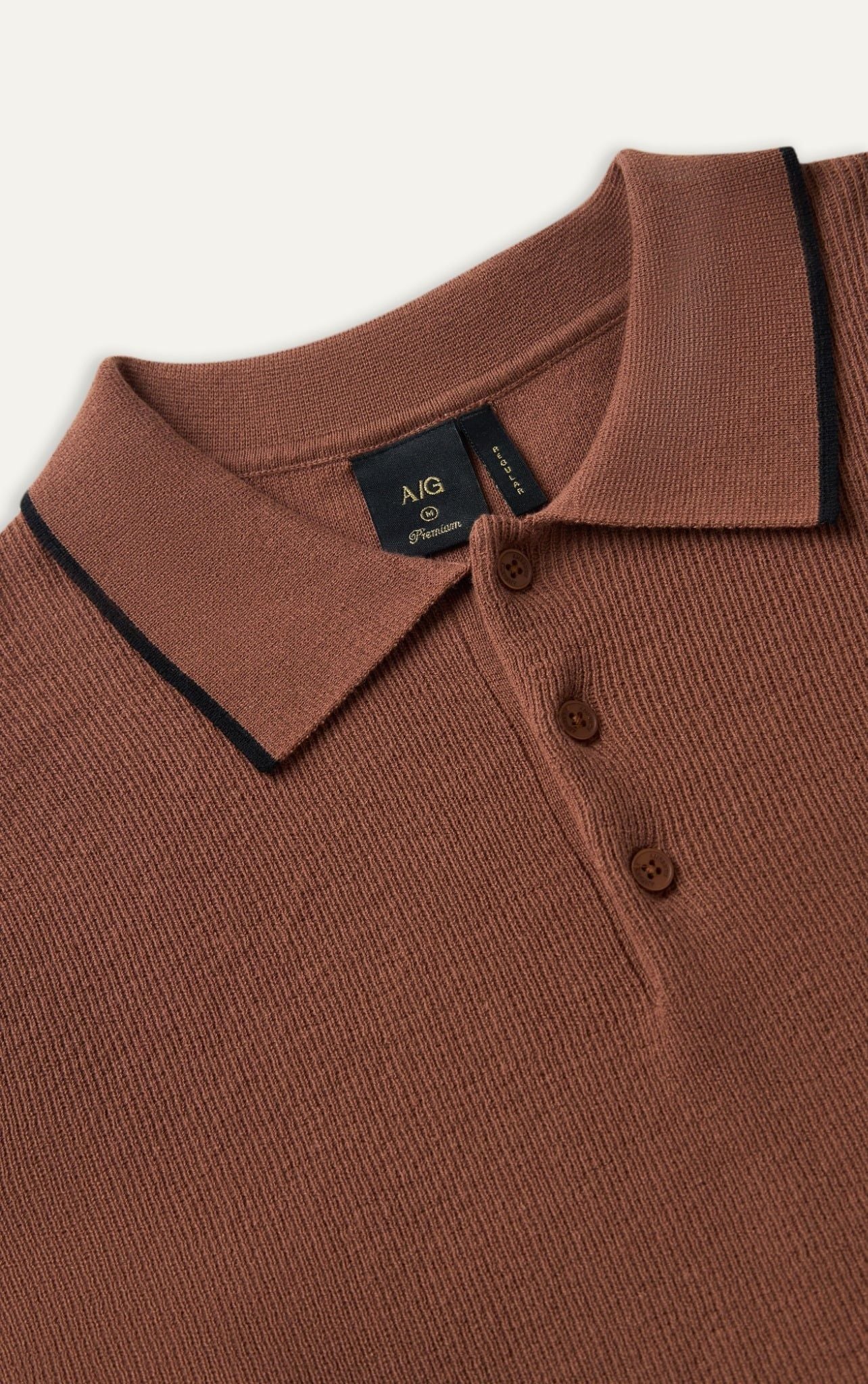  POLO NAM DỆT KIM N455-REGULAR FIT NÂU 