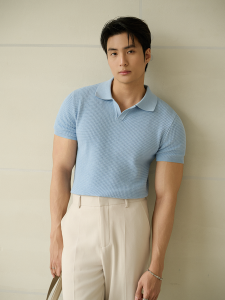  POLO NAM DỆT KIM N739-REGULAR FIT BIỂN 