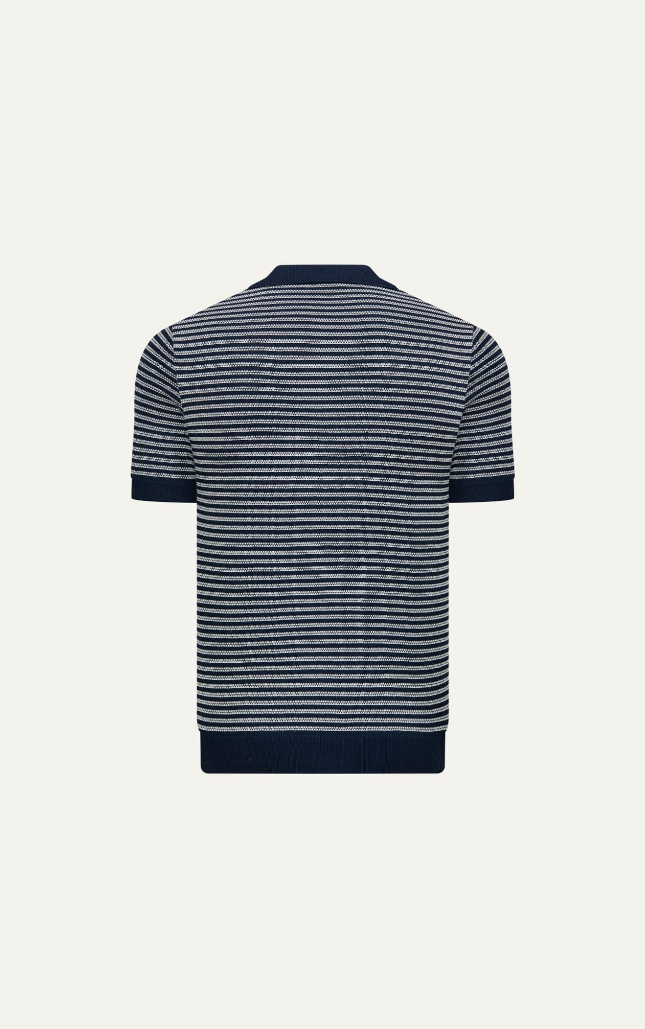  POLO NAM CỔ V DỆT KIM N763-REGULAR FIT XANH SỌC TRẮNG 