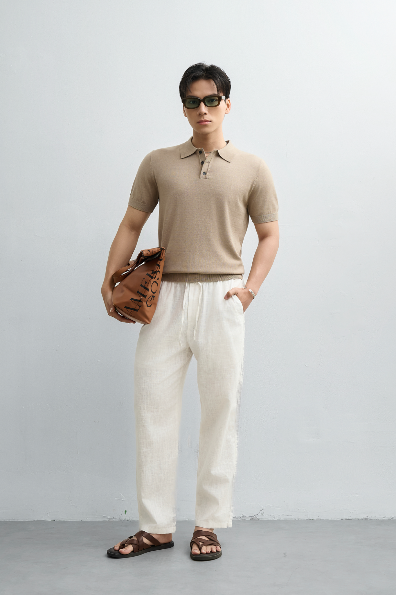  POLO NAM DỆT KIM N675-REGULAR FIT KEM 