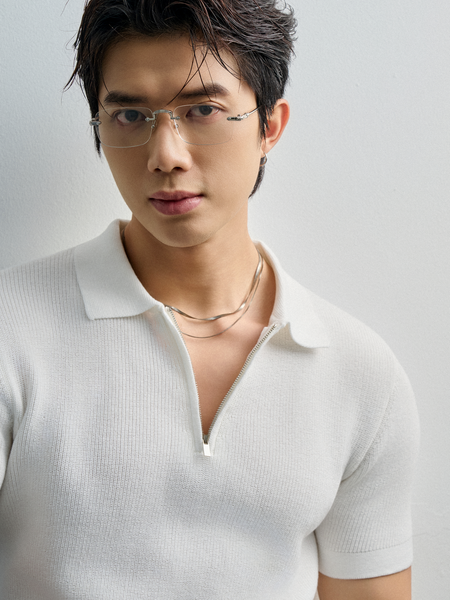  POLO NAM DỆT KIM CỔ DÂY KÉO N767-REGULAR FIT TRẮNG 