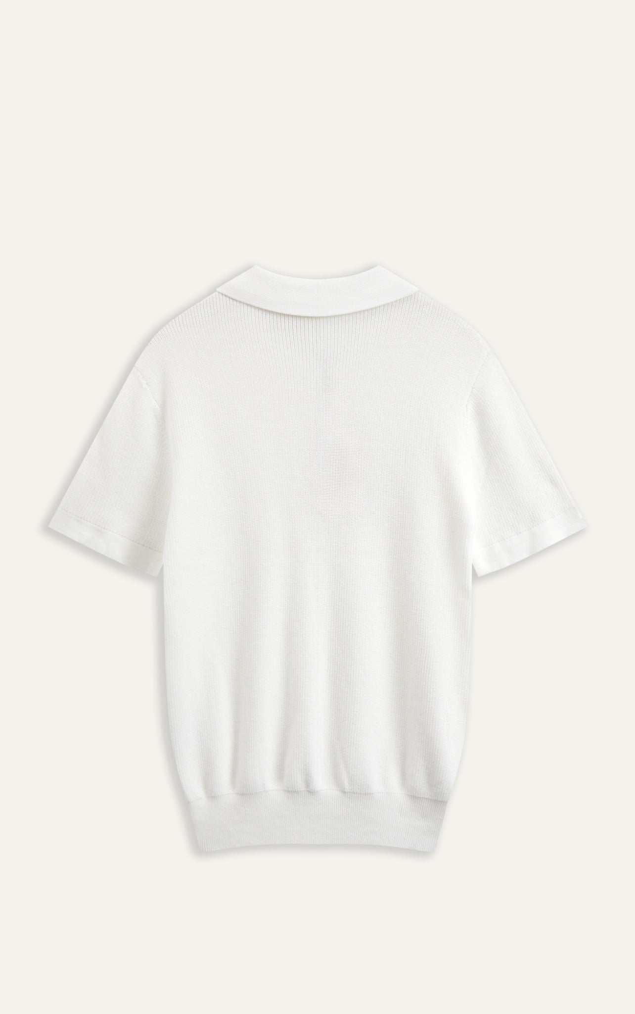  POLO NAM DỆT KIM CỔ DÂY KÉO N767-REGULAR FIT TRẮNG 